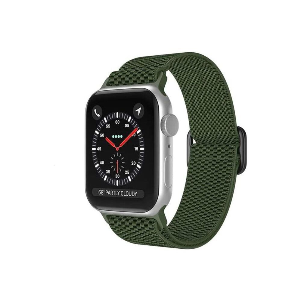 Worryfree Gadgets Stretchy Nylon Solo Loop Band for Apple Watch Green